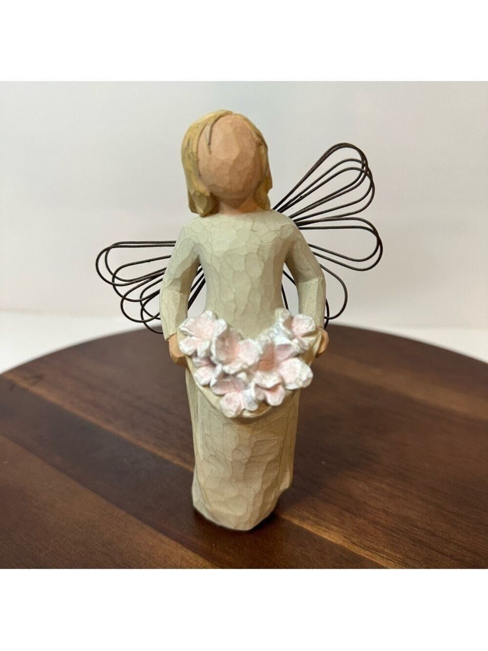 Willow Tree “Angel of Spring” Figurine – Pink Flowers – Susan Lordi 2001 Vintage